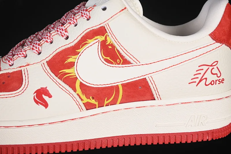 All categories Nk Air Force 1 Air Force series Nk Air Force 1 Low Air Force low-top Nike Air Force 1'07 Low Year of the Horse joint Red Horse Air Force 1 low-top casual sneakers XL1979-133